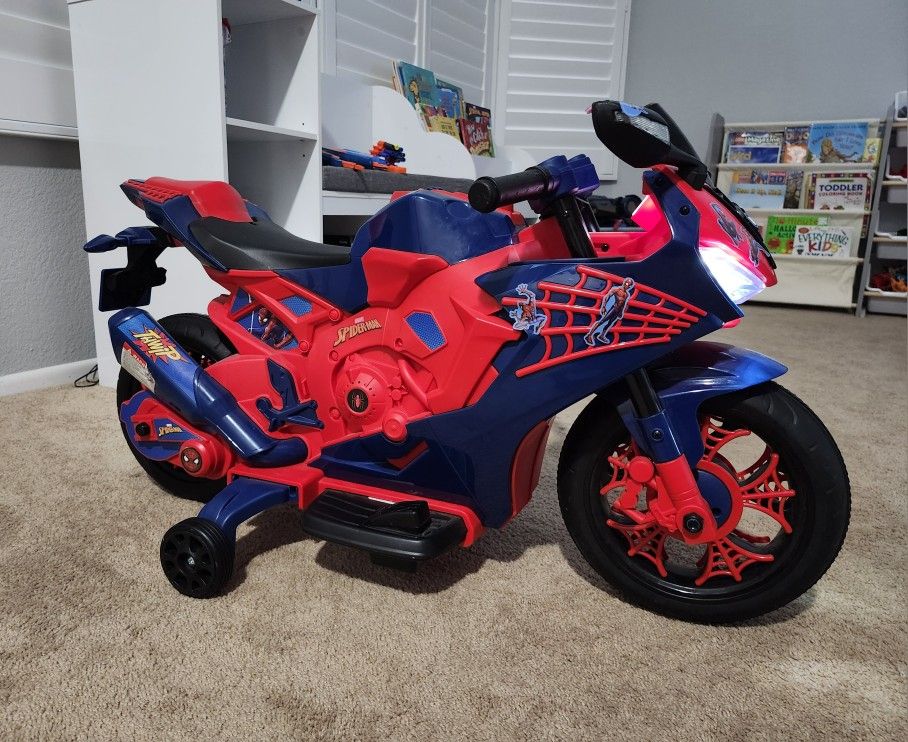 6v Spider Man Kids Ride-on Motorcycle 80.00