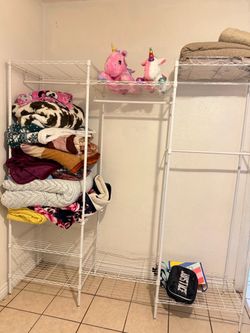 Rack White Wire Shelving Units Set of Two