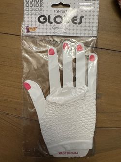Adult white 80’ gloves Halloween costume