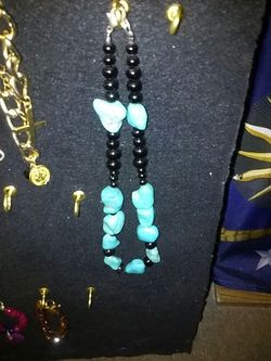 Mother's Day Genuine Turquoise & Onyx neclace