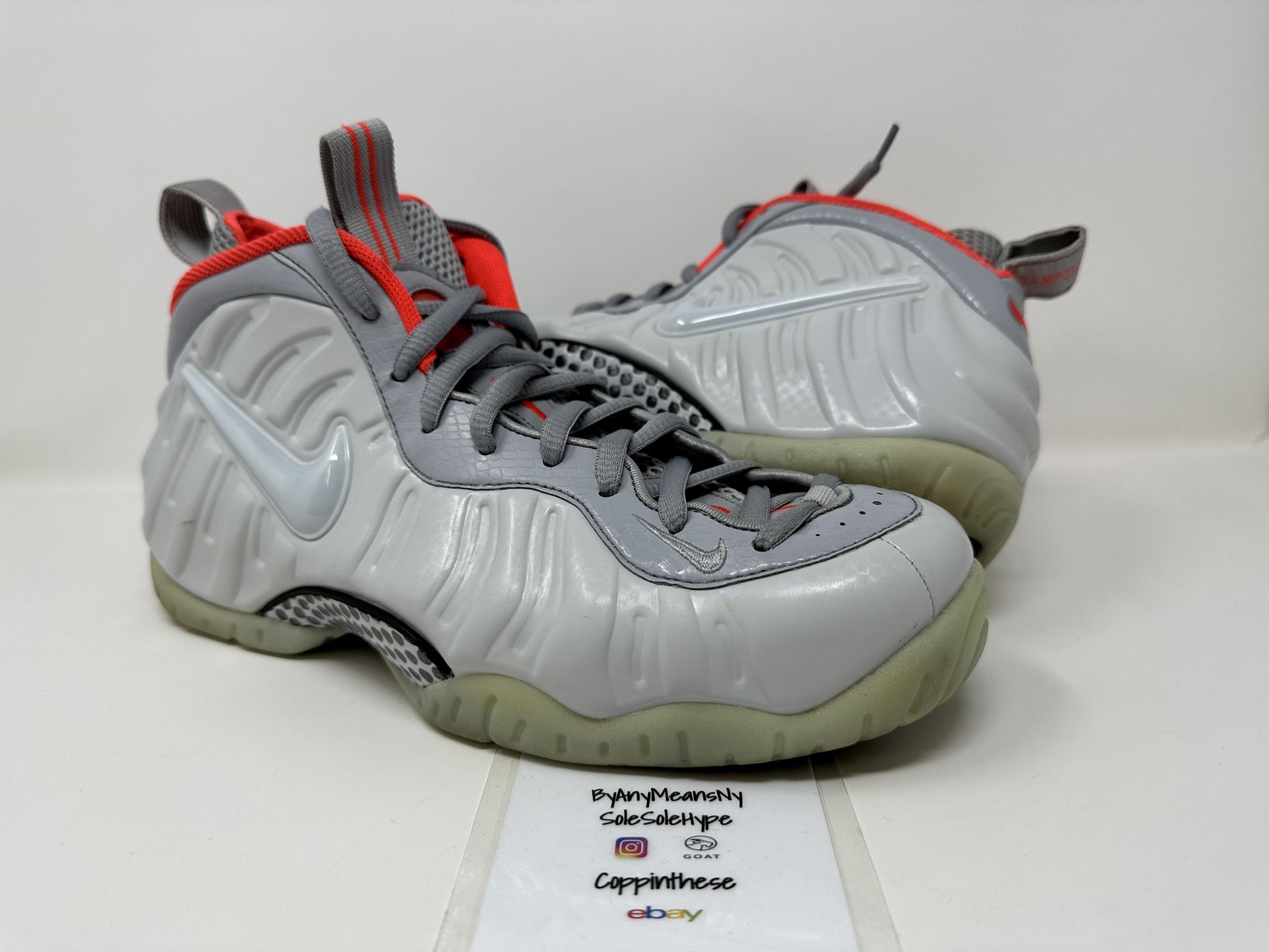 USED 2016 NIKE AIR FOAMPOSITE PRO PURE YEEZY PLATINUM SIZE 10