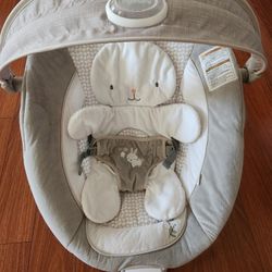 Ingenuity InLighten Baby Bouncer Seat, Light Up Toy Bar, Bunny Tummy
Time Pillow Mat - Twinkle Tails