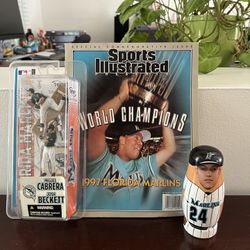 Rare Vintage Florida Marlins Baseball MLB Collectibles Lot 1997 Sports Illustrated World Champions Edition Unopened Toys Miguel Cabrera Nesting Doll