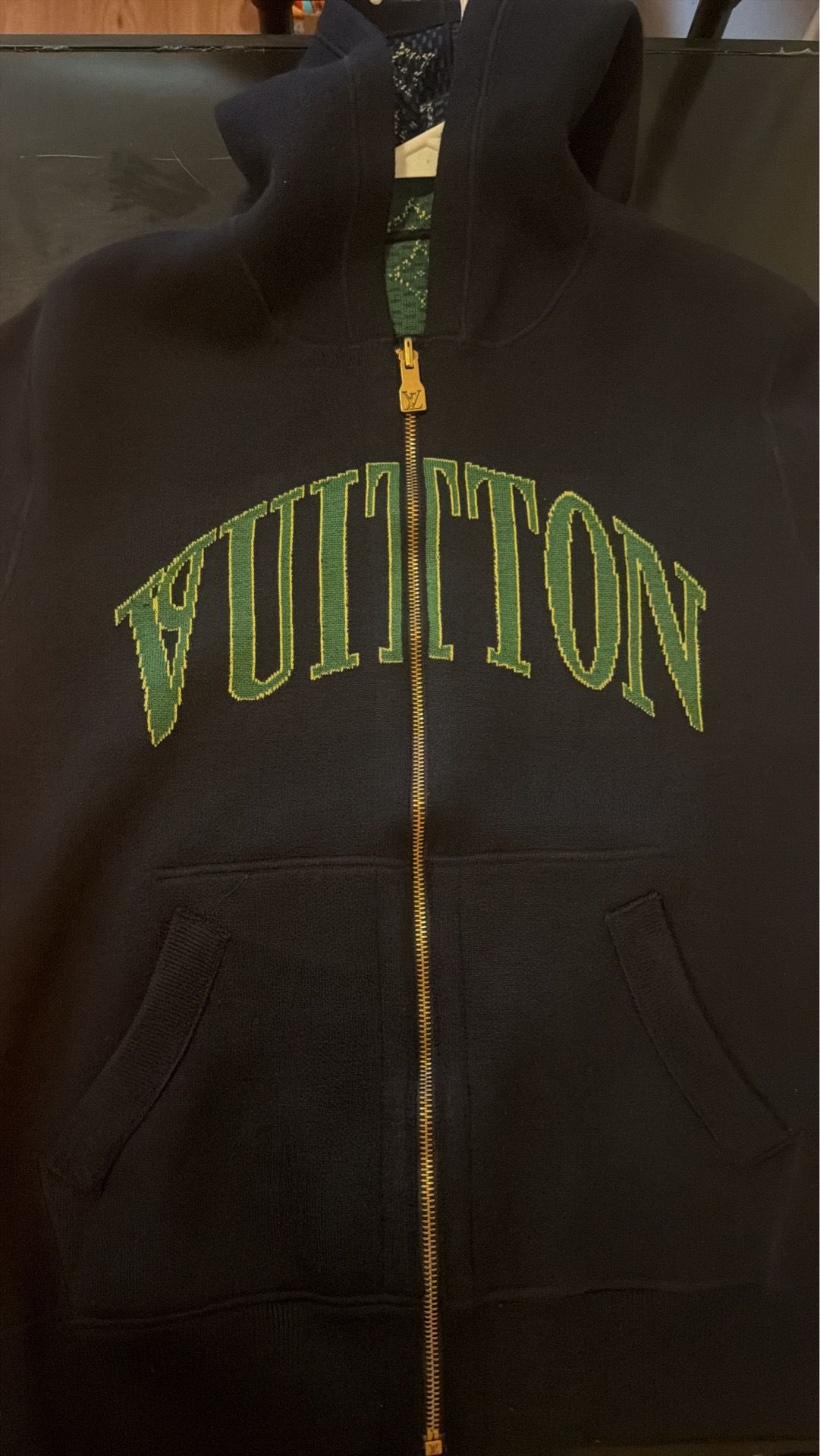 Louis Vuitton Monogram Double Face Reversible Hoodie in green and navy