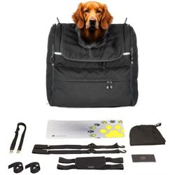 Motorcycle dog carrier for large breeds (~25-44 lbs), waterproof, portable, triple ventilation syste