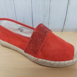 Size 8.5 Ladies Fashion Espadrilles In Red!!! NEW 