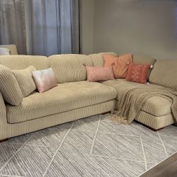 Beautiful Soft Corduroy 2 Piece Sectional - Free Delivery!