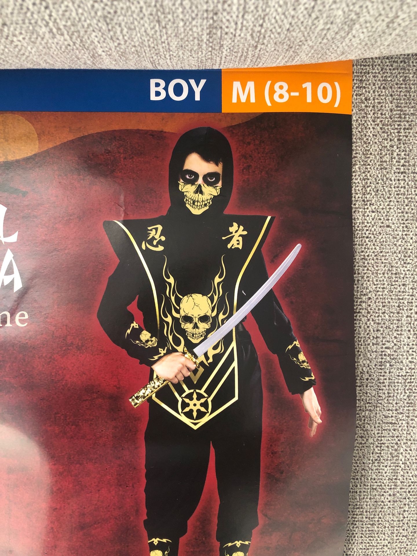 Skull ninja costume boys M 8-10