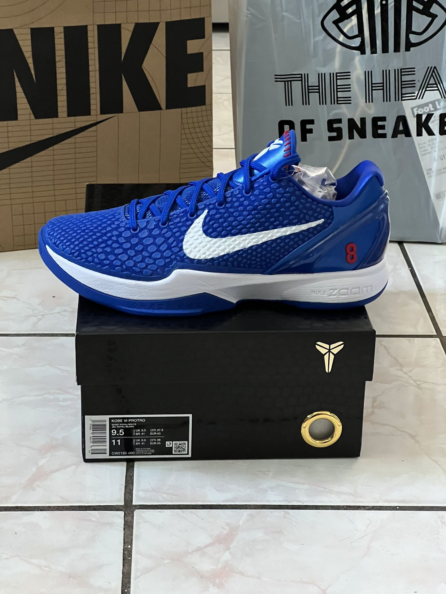 Authentic Kobe 6 Protro “Dodgers” (Size 9.5 In Men)