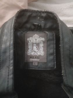 Bleu Grandeur Black Leather Jacket Size L