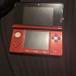 Nintendo 3DS Red Handheld Console Wireless SD Card Slot with Game Cartridge