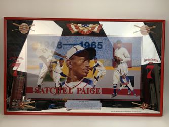 Seagram’s 7 Satchel Paige Glass Mirror Bar Room Man Cave