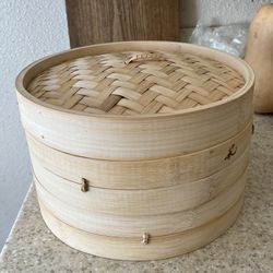 Bamboo Steamer For Asian Cooking - Unused