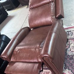 Leather Manual Recliner Chair,Classic Push Back Reclining Armchair Sofa