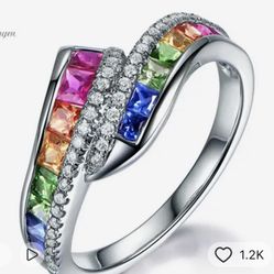 925 sterling silver multicolored band ringleader