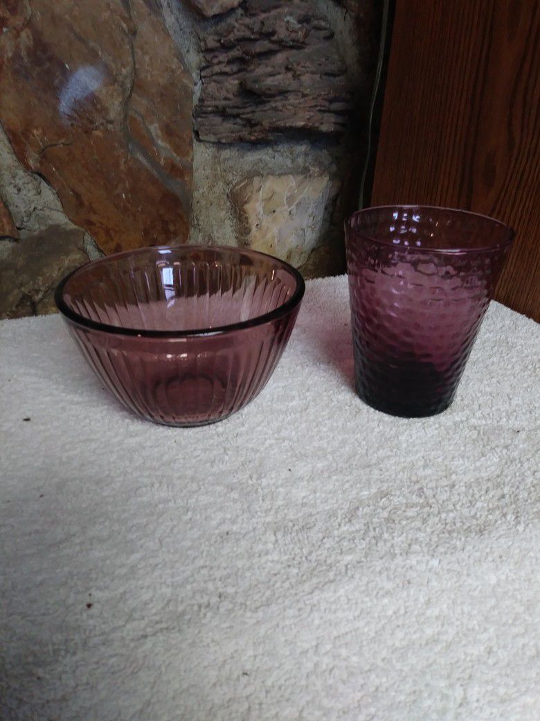 glass bowl and cup