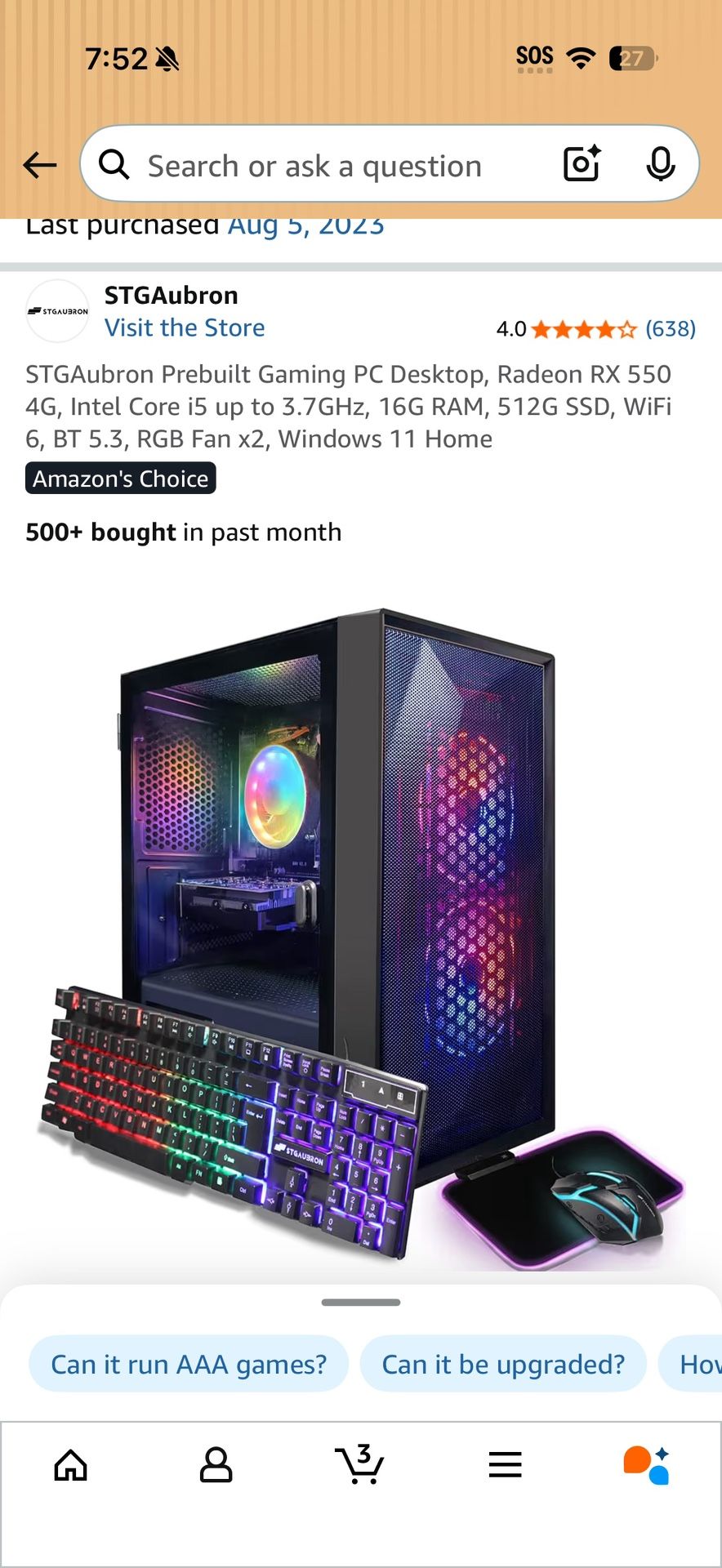 StgAubron Gaming Pc