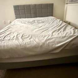 Queen Bed Frame + Mattress Set – Great Condition!