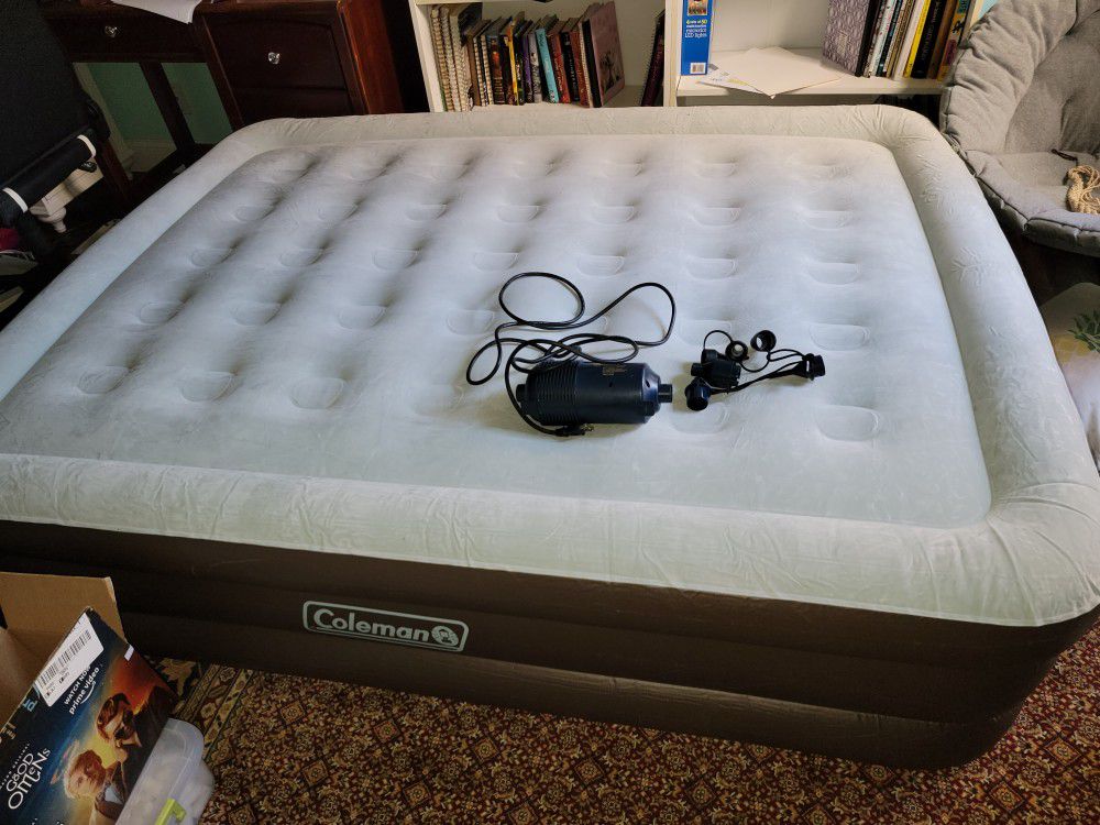 Queen Double High Air Bed & Electric Pump ⚡
