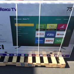 75” inch Hisense Smart Roku UHDTV 4K