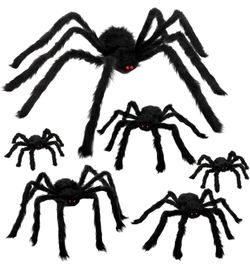 6 Pcs Large Scary Halloween Spider Decorations