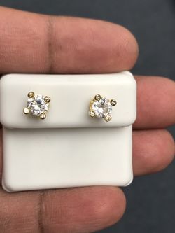925 Sterling Silver over 14k Gold finish Earring