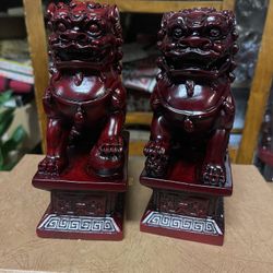 red Fu dogs  2 piece a pairs 