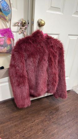 Fox fur jacket with hoodie size medium