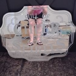 Mirror Wall Art Decor "Full Of Cheer And Good Spirits"