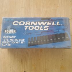 12 pc 1/4 deep impact socket set