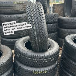 Set of four used tires almost new 255/70/18 bridgestone