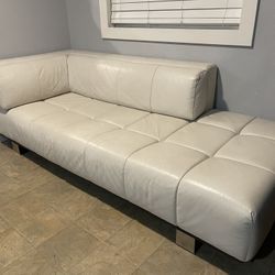 2 White Leather Couch