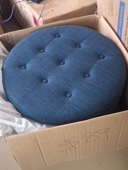 Large navy blue ottoman