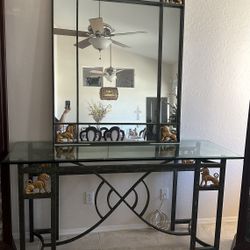 Antique Lion & Winged Tiger Mirror & Table Set!!