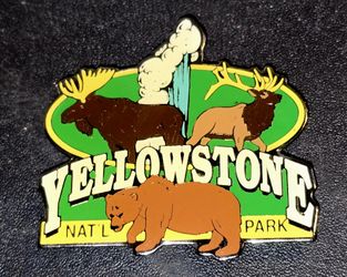 Yellowstone National Park souvenir pin.