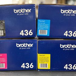 Brother TN436BK, TN436C, TN436Y, TN436M 4-Color Super High Yield Toner Cartridge Set