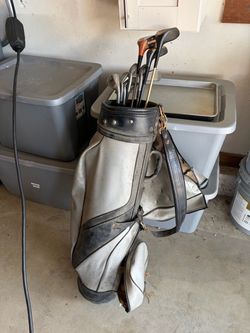 Vintage Golf Bag with Full Set of Clubs