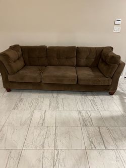 Brown Microfiber 3-Seat Sofa