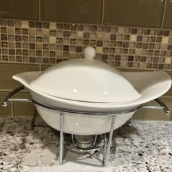 Porcelain Chafing Serving Bowl – 32 oz (Perfect for Holiday Hosting!)