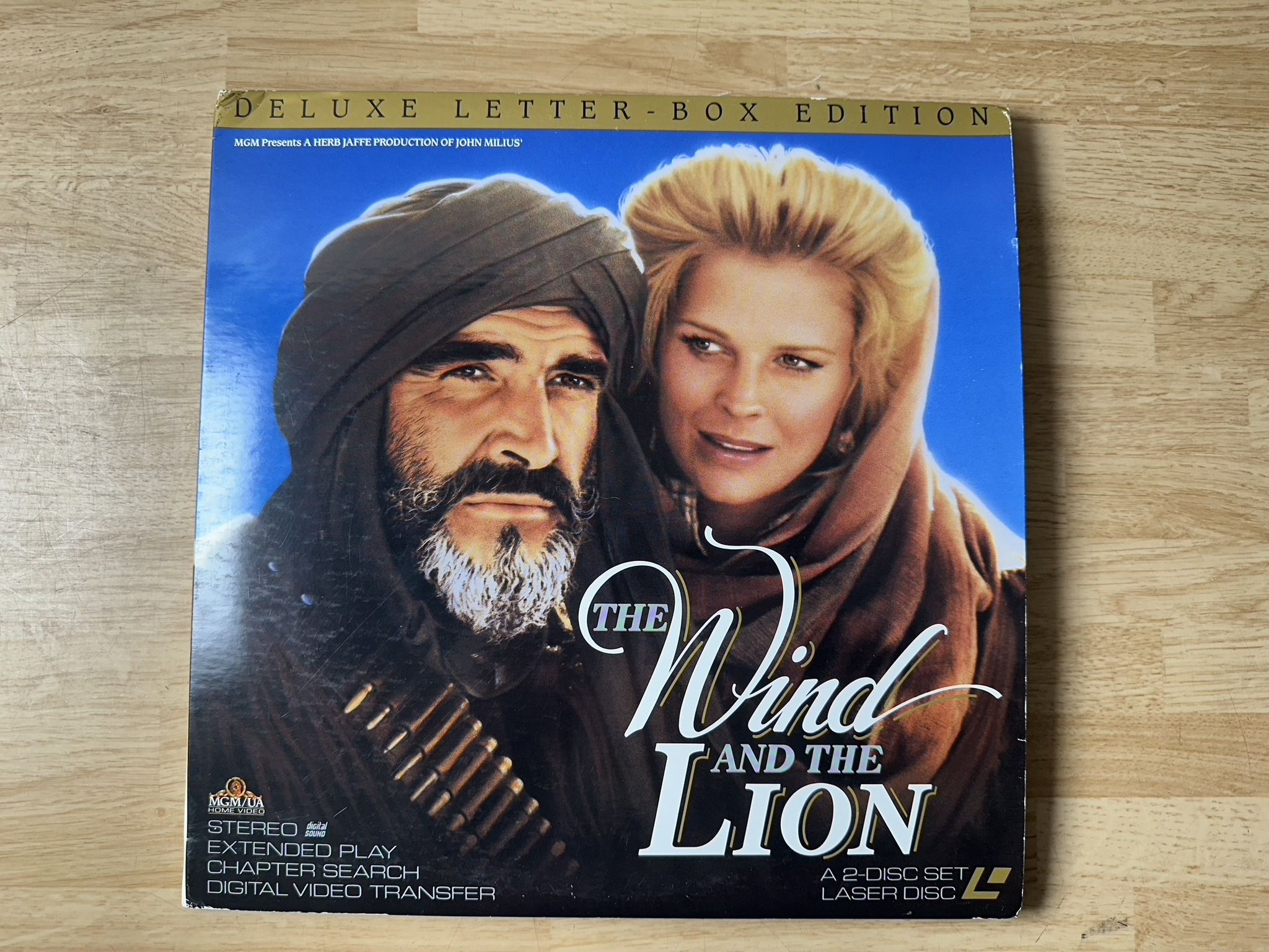 THE WIND AND THE LION - LASERDISC - 2 LD - DELUXE LETTERBOX EDITION - 1991