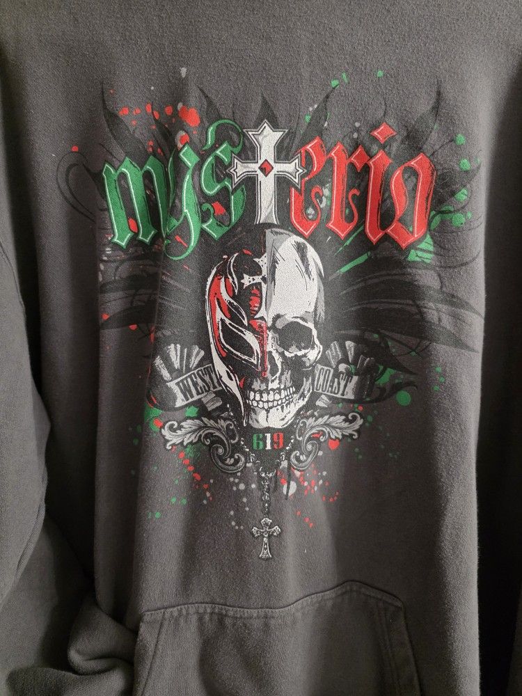 VTG WWE Rey Mysterio themed hoodie Charcoal Gray