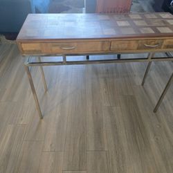 Stylish Rustic wooden entryway table with 2 drawers for storage