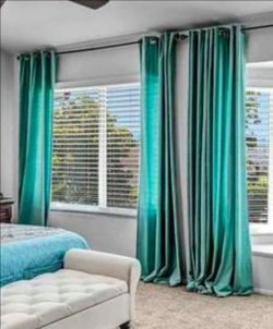 IKEA Sanela  Cotton Velvet Curtains . 4 Panels 98x55
