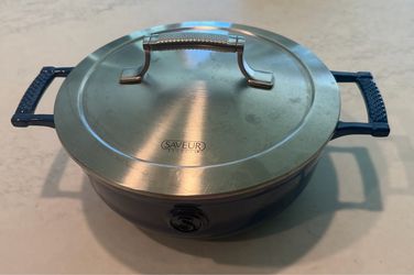 Saveur Selects Voyage Series 3.5 Qt. Enameled Cast Iron Saucier w/ stainless steel lid