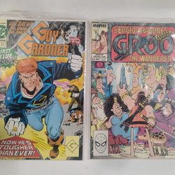 Lot of 2 Comic Books ~ 1992 Guy Gardner #1 DC & 1989 Groo The Wanderer #47