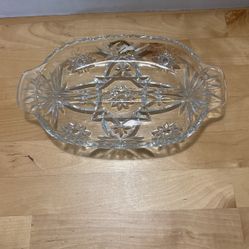 This is an Anchor Hocking Star of David Divided Relish Dish, also part of the Early American Prescut  9 -3/4” X 6”  L8