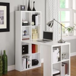 white desk with storage 