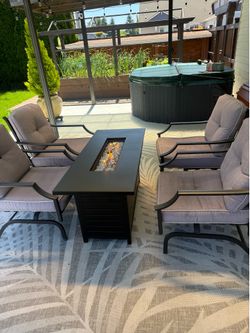 Fire Table & Chairs Set