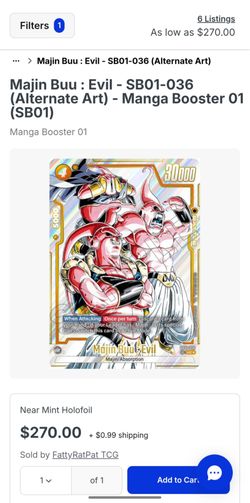 Dragon Ball Manga booster 01 Buu