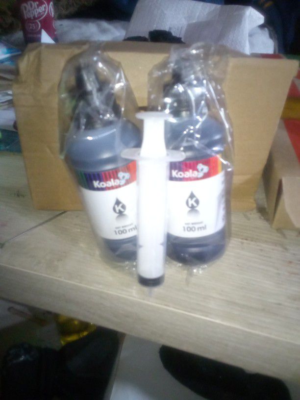 Two Black Ink Cartridge Refill For Printer